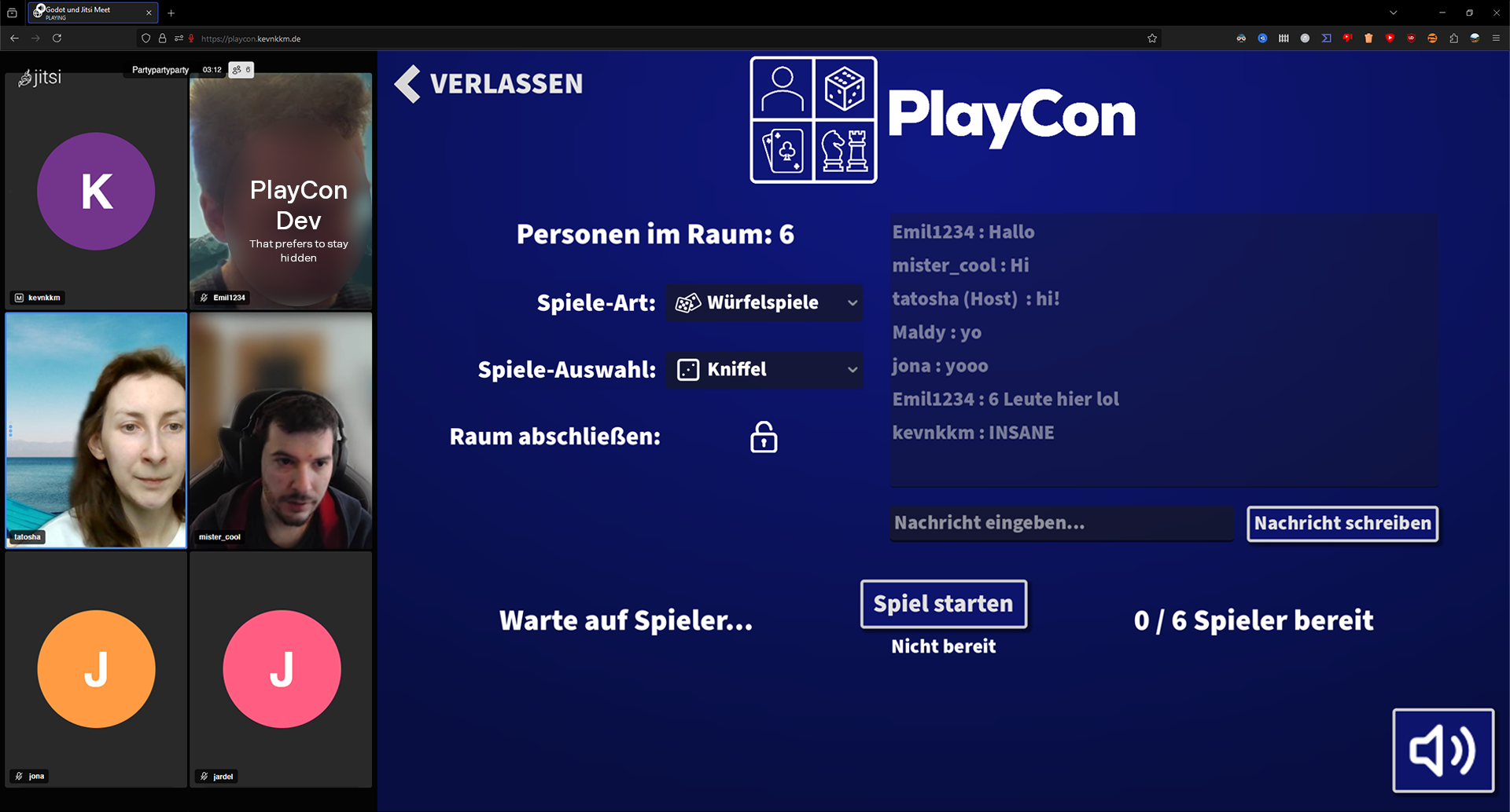 PlayCon Web App with Video Conference